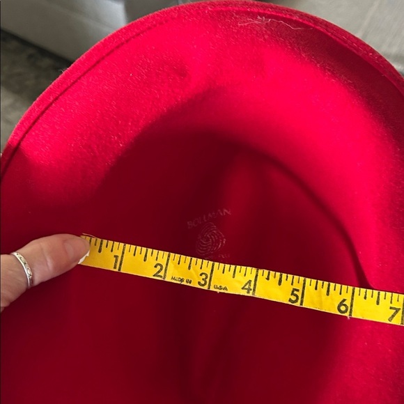 GEO W BOLLMAN RED 100% WOOL FELT VINTAGE  HAT  MADE IN USA main image 12